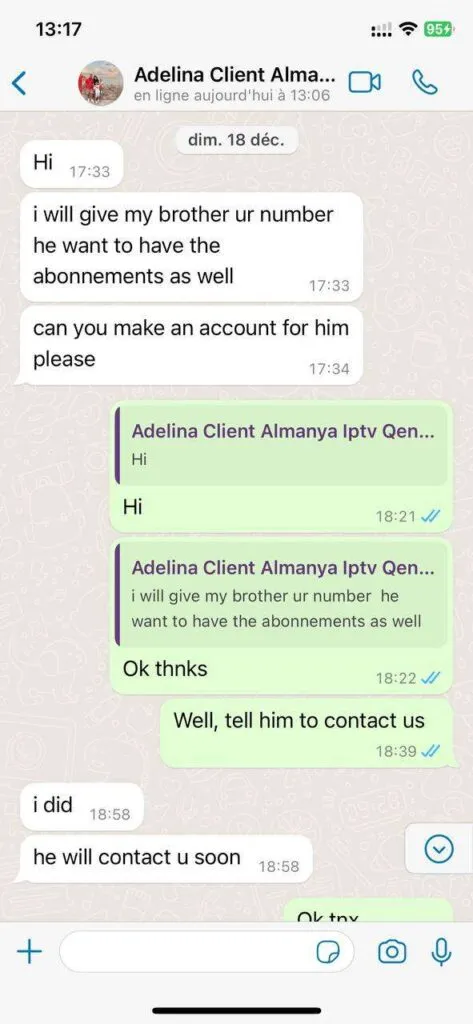 tivioiptv Satisfied Customer WhatsApp Chat Experience Review Screenshot 5